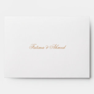 Islamic Muslim Wedding White Gold Invitation Envelope
