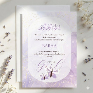 Islamic New Baby Girl Greeting Card – It’s a Girl