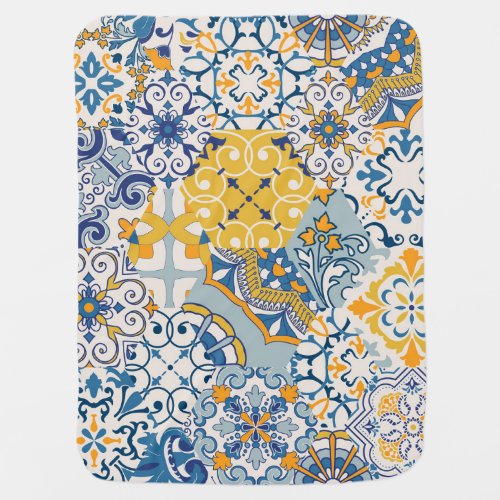 Islamic Patchwork Majolica Pottery Tile Baby Blanket