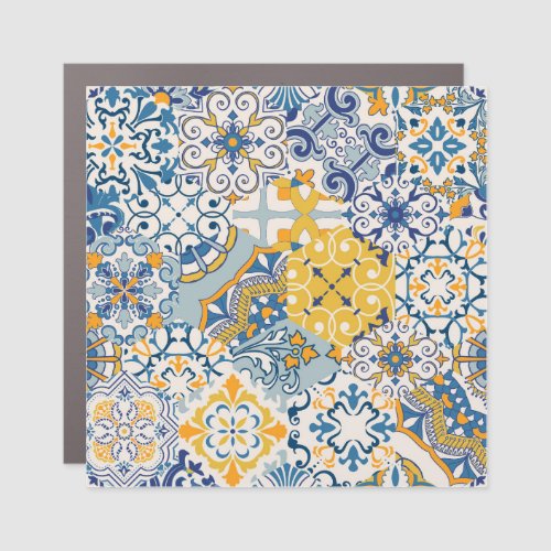 Islamic Patchwork Majolica Pottery Tile Car Magnet