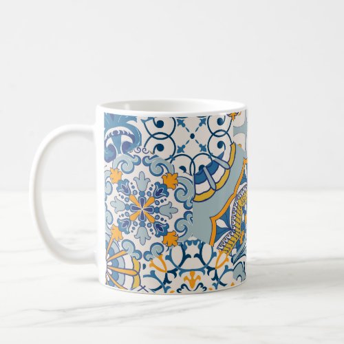 Islamic Patchwork Majolica Pottery Tile Coffee Mug