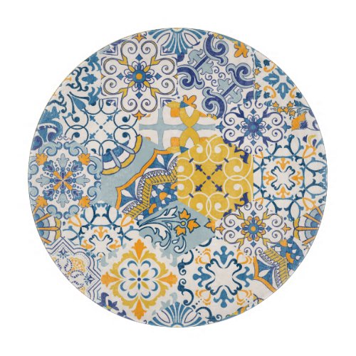 Islamic Patchwork Majolica Pottery Tile Cutting Board