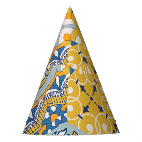 Islamic Patchwork Majolica Pottery Tile Party Hat