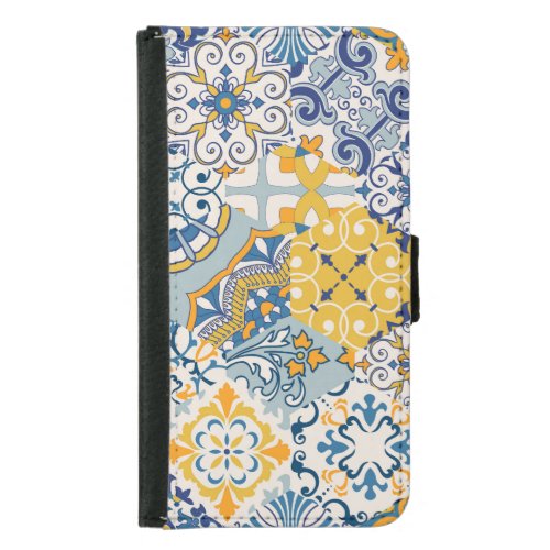 Islamic Patchwork Majolica Pottery Tile Samsung Galaxy S5 Wallet Case