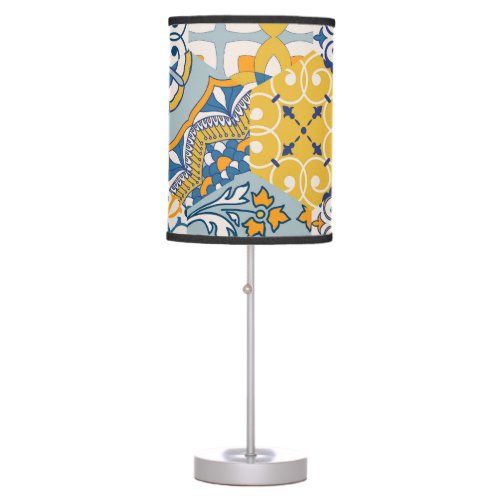 Islamic Patchwork Majolica Pottery Tile Table Lamp