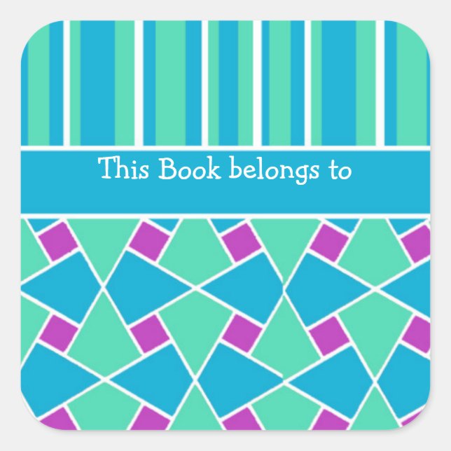 Islamic Pattern and Stripes: Custom Bookplates (Front)