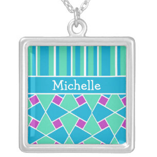 Islamic Pattern and Stripes: Custom Necklace
