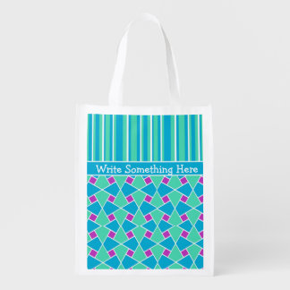 Islamic Pattern and Stripes: Custom Shopping Bag