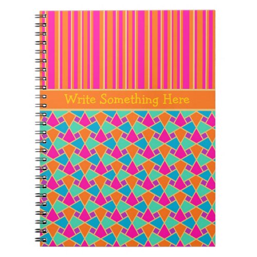 Islamic Pattern and Stripes Spiral Notebook