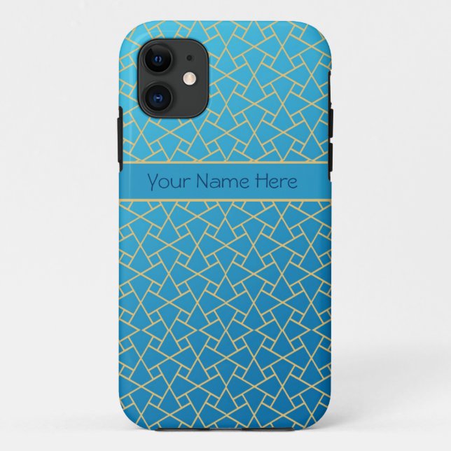 Islamic Pattern Blue, Gold-effect iPhone 5/5s Case (Back)