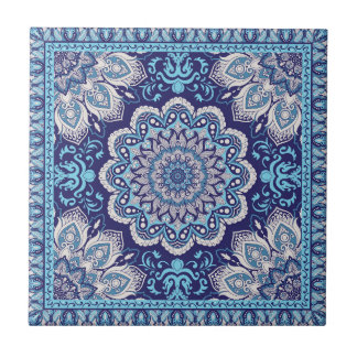 Islamic Pattern Blue Tones Ceramic Tile