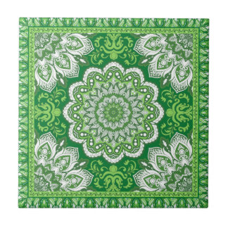 Islamic Pattern Green Tones Ceramic Tile