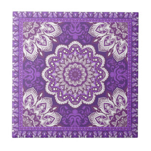 Islamic Pattern Purple Tones Ceramic Tile