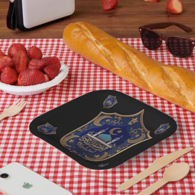 Islamic Picnic Coaster – Crescent & Calligraphy El Paper Plates (Picnic)