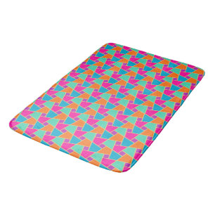 Islamic Pink, Orange, Turquoise, Green Gold-effect Bathroom Mat