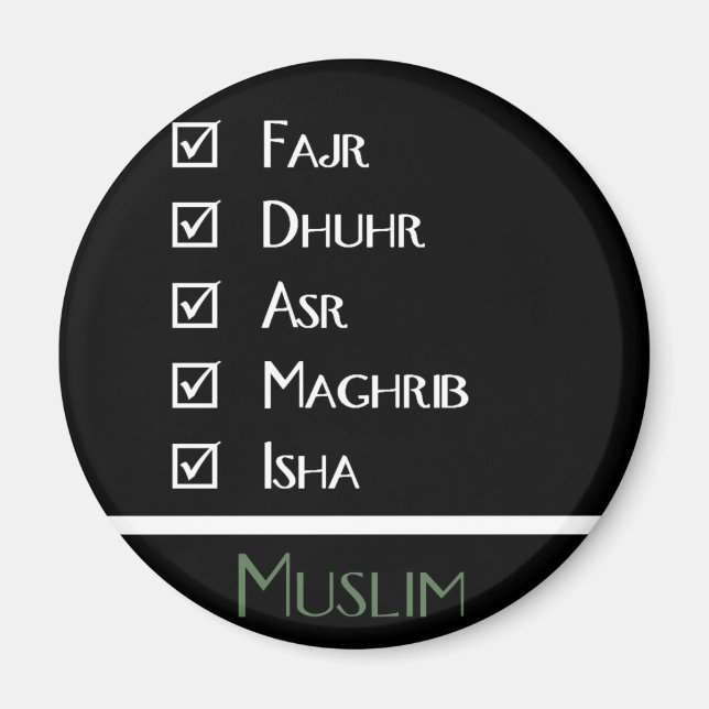 Islamic prayer - 5 times a day - Muslim print Magnet (Front)