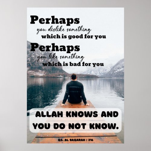 Islamic Quote Poster Allah Know You Dont Know
