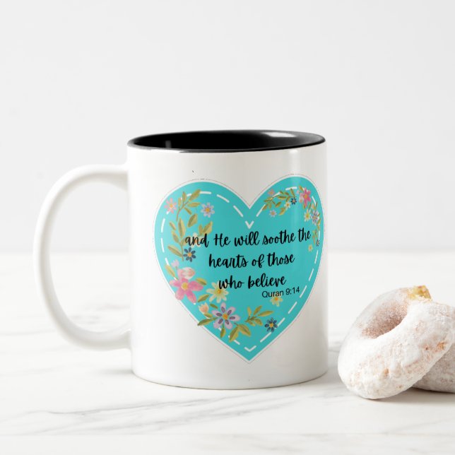islamic quote Two-Tone coffee mug (With Donut)