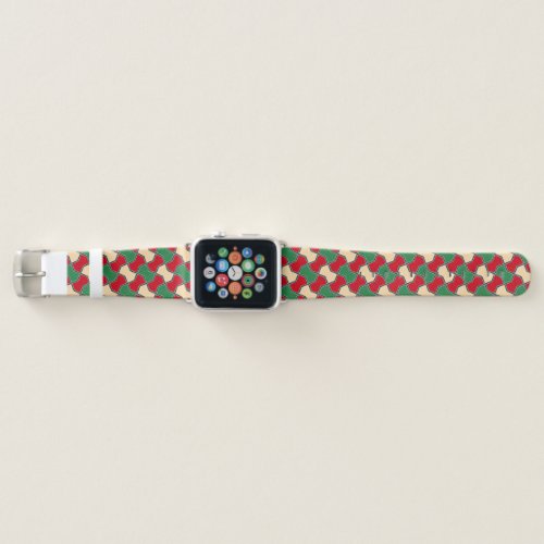Islamic Red Green Bow Tie Geometric Pattern Apple Watch Band