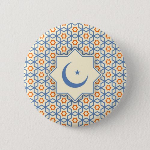 islamic religious geometric decoration pattern abs pinback button