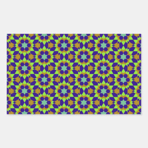 islamic religious geometric decoration pattern abs rectangular sticker
