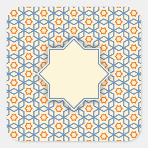 islamic religious geometric decoration pattern bac square sticker