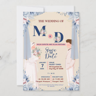 Islamic Save the Date Card Custom by Collaboration