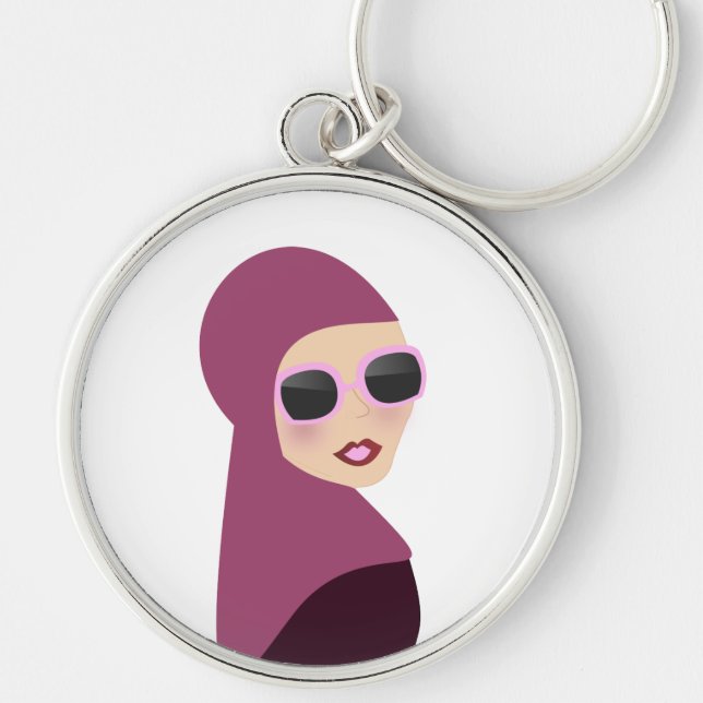 Islamic scarf muslima hijab lady style keychain (Front)
