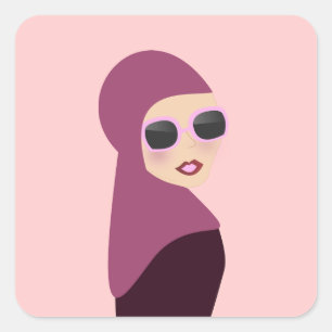 Islamic scarf muslima hijab lady style square sticker