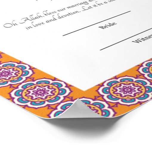 islamic style Islamic Marriage Certificate Poster Zazzle