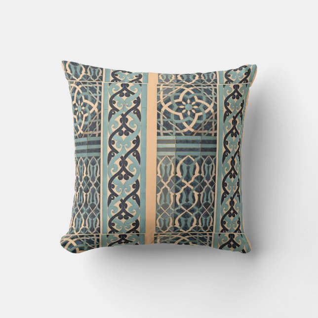 Islamic Tile Design Custom Colour Throw Pillow (Front)