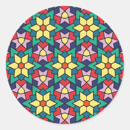 Islamic Traditional Geometric Pattern Classic Round Sticker