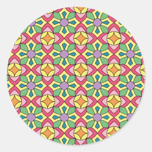 Islamic Traditional Geometric Pattern Classic Round Sticker