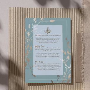 Islamic Wedding Insert   Sage Green & Gold
