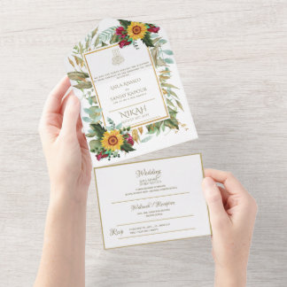 Islamic WEDDING NIKAH WALLIMAH Flowers All In One  Invitation