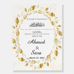 Islamicwelcome signluxury GoldLeaf Wreath Foam Board