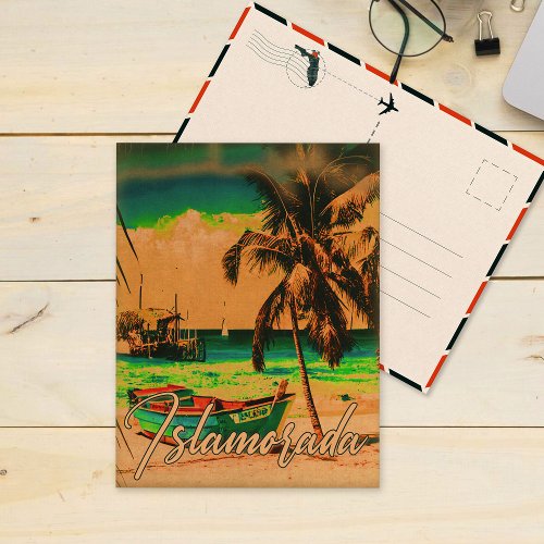 Islamorada Florida Island Tropical Palm Tree 1950s Postcard