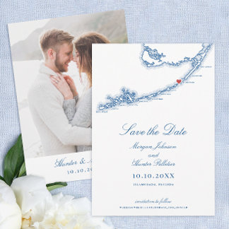 Islamorada Florida Keys Elegant Navy Blue Wedding Save The Date