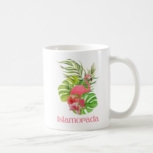 Islamorada Florida Keys Pink Flamingo Tropical Coffee Mug