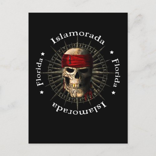 Islamorada Florida Keys Pirate Skull Postcard