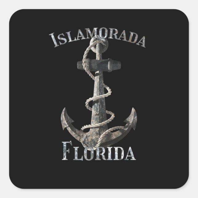 Islamorada Florida Keys Vacation Nautical Anchor Square Sticker (Front)