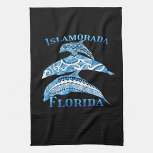 Islamorada Florida Keys Vacation Tribal Dolphins Kitchen Towel
