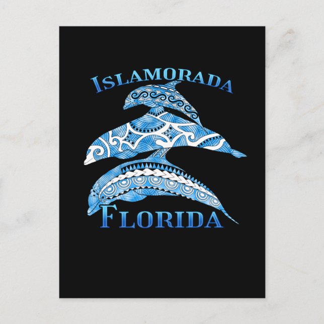 Islamorada Florida Keys Vacation Tribal Dolphins Postcard (Front)