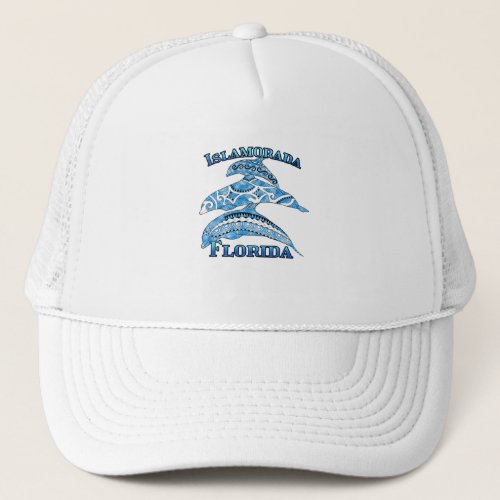 Islamorada Florida Keys Vacation Tribal Dolphins Trucker Hat