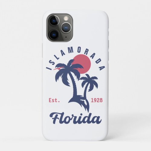 Islamorada Florida Palm Tree Beach Vintage FL 60s iPhone 11 Pro Case