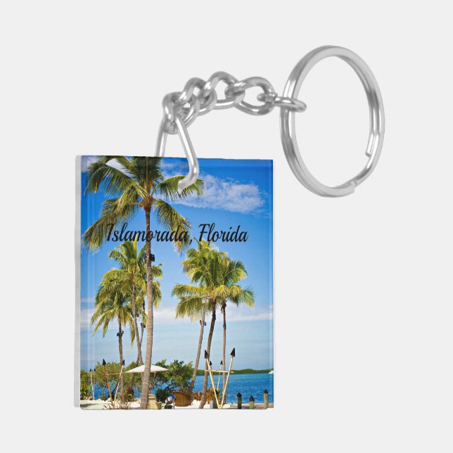 Islamorada, Florida Palm Trees Keychain (Back Left)