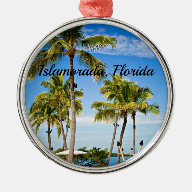 Islamorada, Florida Palm Trees Metal Ornament (Front)
