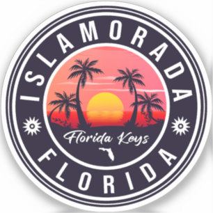 Islamorada Florida Retro Sunset Beach Souvenir 60s Sticker