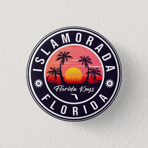 Islamorada Florida Retro Sunset Beach Souvenirs Button