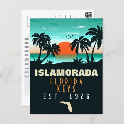 Islamorada Florida Retro Sunset Beach Souvenirs Postcard